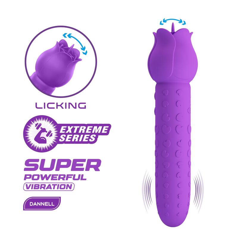 PRETTY LOVE - DANNELL WIEDERAUFLADBARER ORALSTIMULATOR UND KLITORISATIV-VIBRATOR LILA
