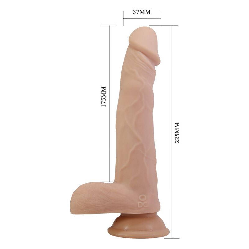 PRETTY LOVE - DAVEY STOSS- UND ROTATIONS-VIBRATIONSDILDO MIT FERNBEDIENUNG, 22,5 CM Ø 4,8 CM, NATUR