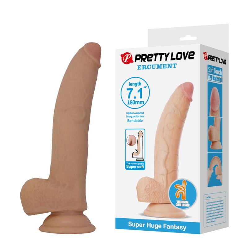 PRETTY LOVE - ELLCUMENT REALISTISCHER FLEXIBLER DILDO 18 CM Ø 4,5 CM NATÜRLICHES TPE