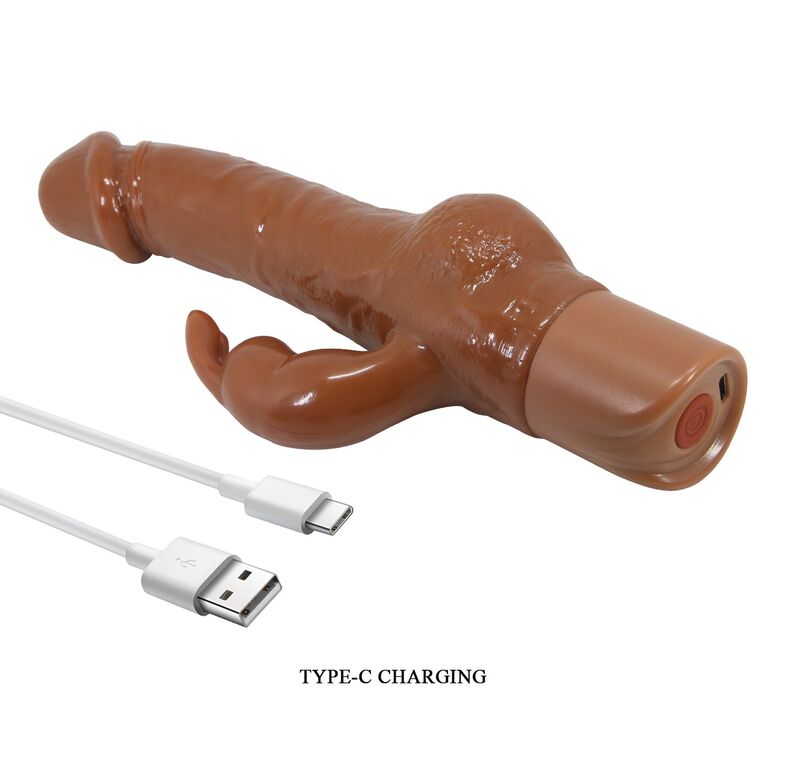 PRETTY LOVE - ELLISON REALISTISCHER HASENVIBRATOR 22,6 CM Ø 4,2 CM BRAUN