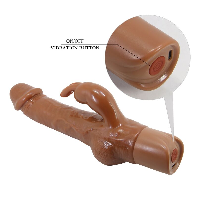 PRETTY LOVE - ELLISON REALISTISCHER HASENVIBRATOR 22,6 CM Ø 4,2 CM BRAUN