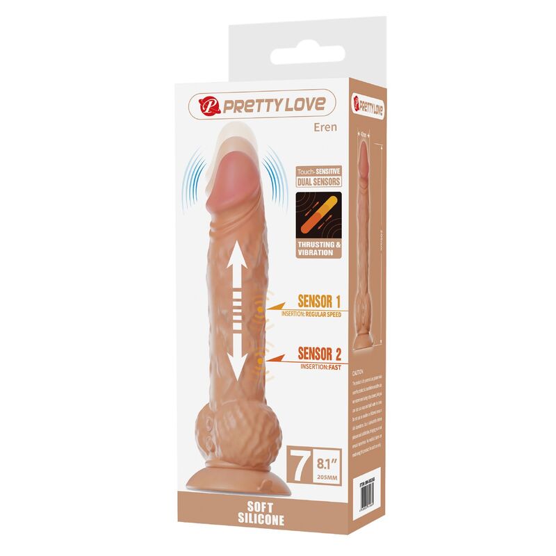 PRETTY LOVE - EREN STOSS-VIBRATIONSDILDO 20,5 CM Ø 4,5 CM NATUR