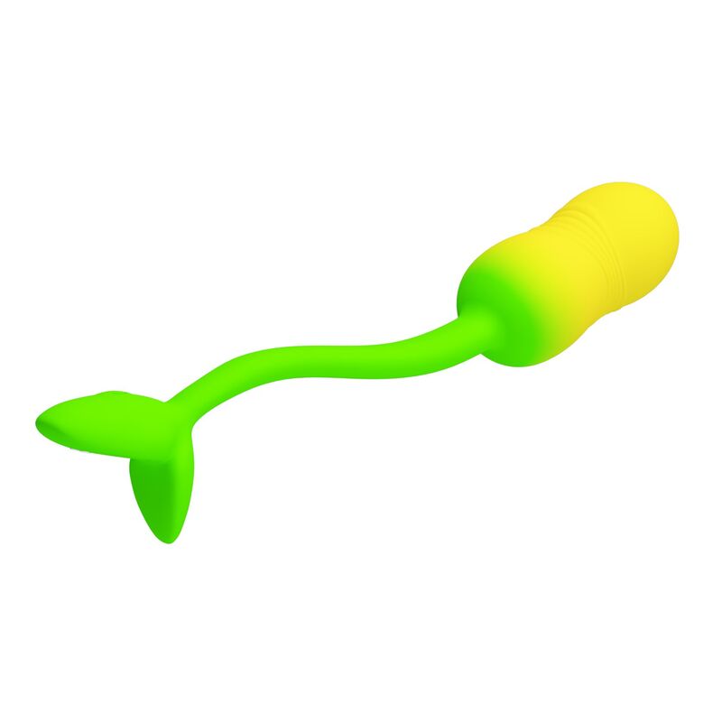 PRETTY LOVE – PULSIERENDES VIBRATIONS-EI MIT APP-STEUERUNG, 12 FUNKTIONEN, USB-AUFLADBAR, GRÜN-GELB