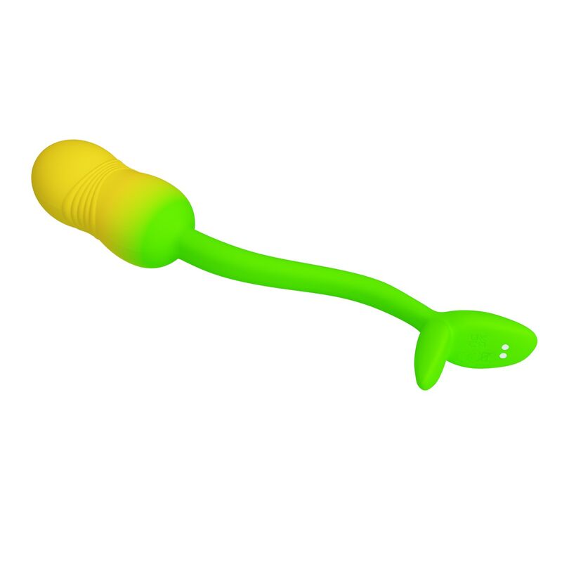 PRETTY LOVE – PULSIERENDES VIBRATIONS-EI MIT APP-STEUERUNG, 12 FUNKTIONEN, USB-AUFLADBAR, GRÜN-GELB