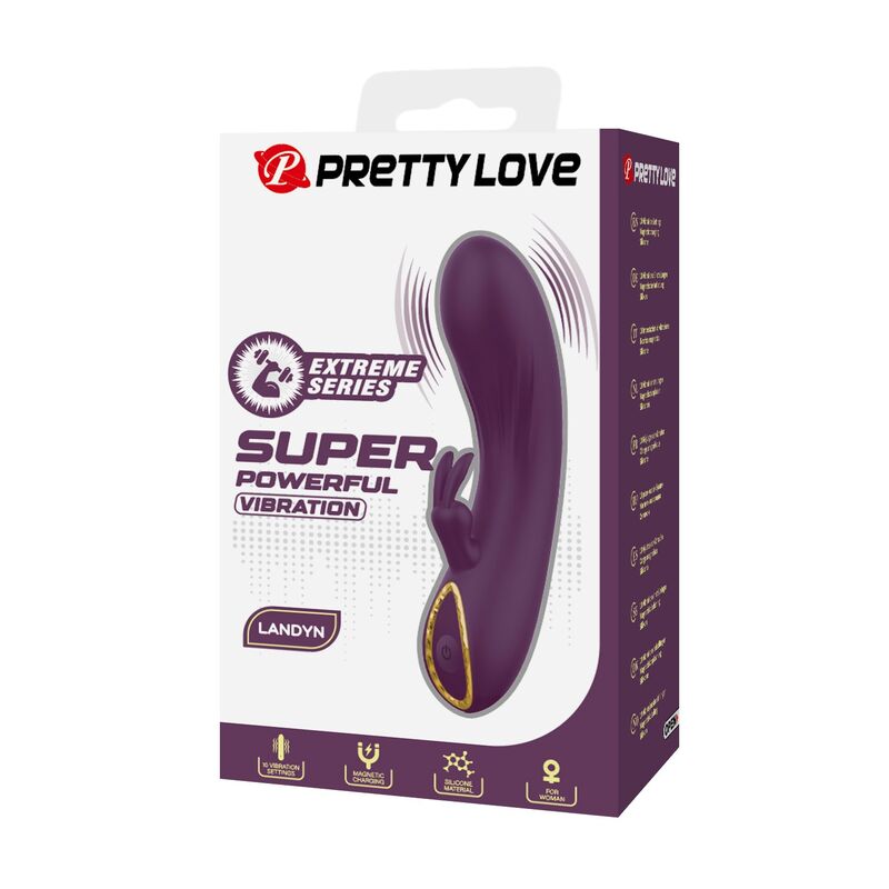 PRETTY LOVE - LANDYN WIEDERAUFLADBARER HASENVIBRATOR MIT 10 FUNKTIONEN, LILA