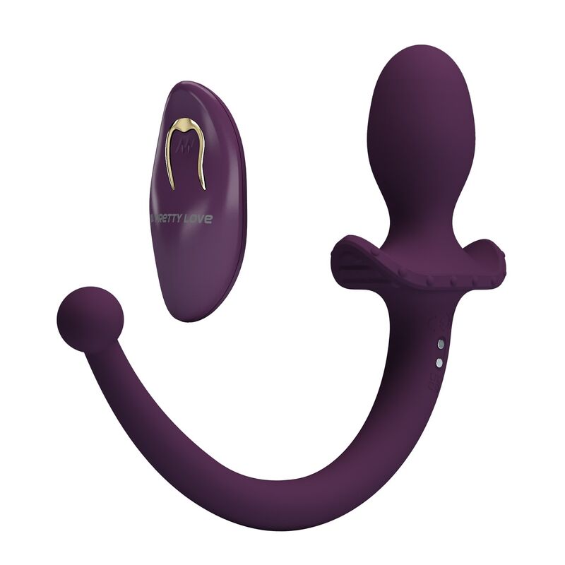 PRETTY LOVE - LIOEA VIBRIERENDER ANALPLUG MIT SCHWANZ, 12 FUNKTIONEN, LILA FERNBEDIENUNG