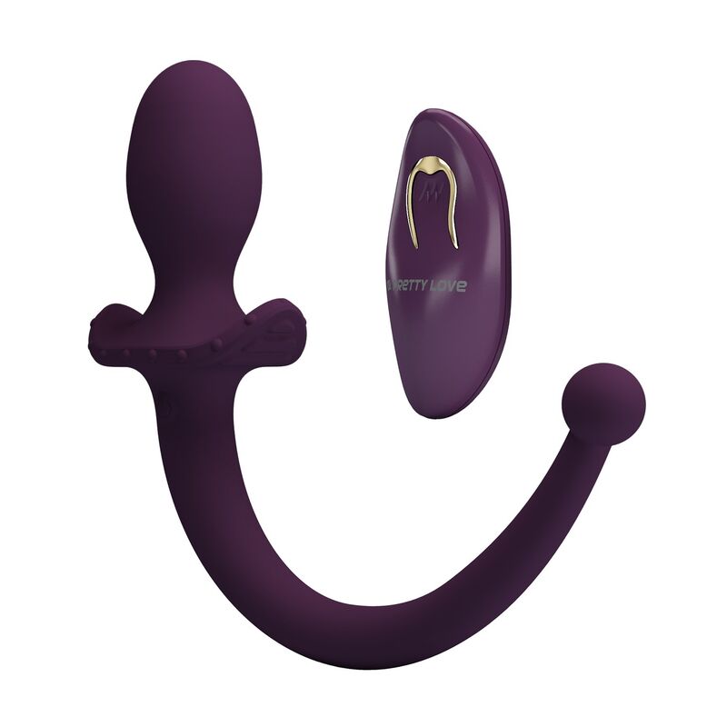 PRETTY LOVE - LIOEA VIBRIERENDER ANALPLUG MIT SCHWANZ, 12 FUNKTIONEN, LILA FERNBEDIENUNG