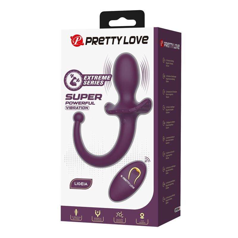 PRETTY LOVE - LIOEA VIBRIERENDER ANALPLUG MIT SCHWANZ, 12 FUNKTIONEN, LILA FERNBEDIENUNG