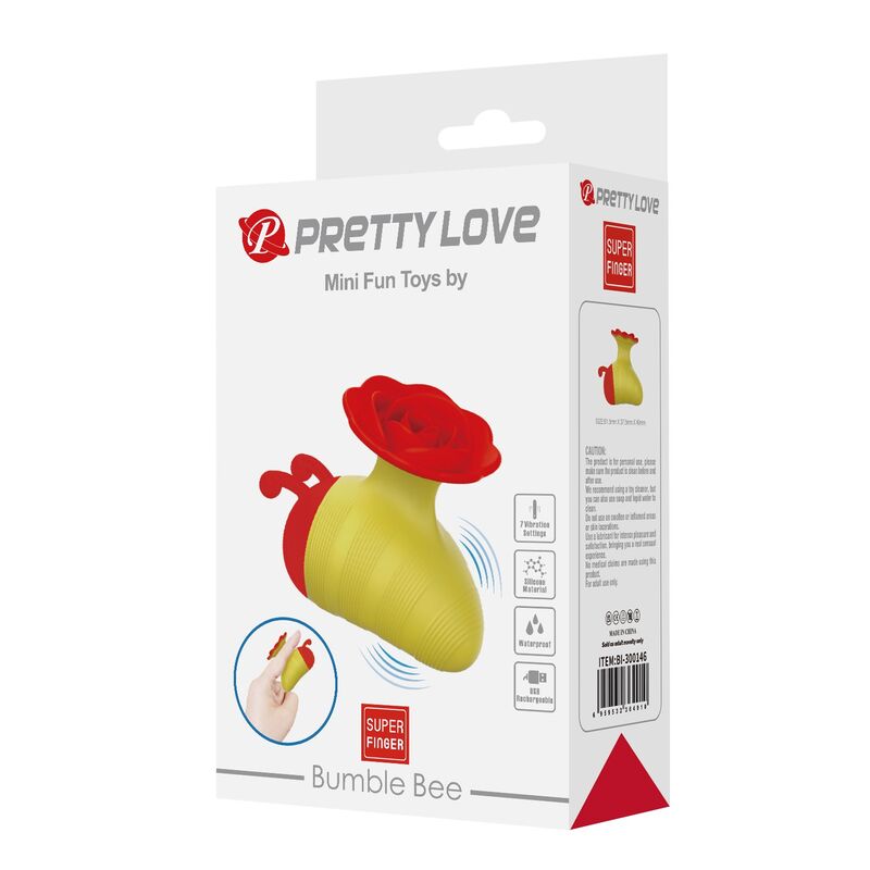 PRETTY LOVE - LITTLE BEE WIEDERAUFLADBARER KLITORALSTIMULATOR 7 MODI ROT/GELB