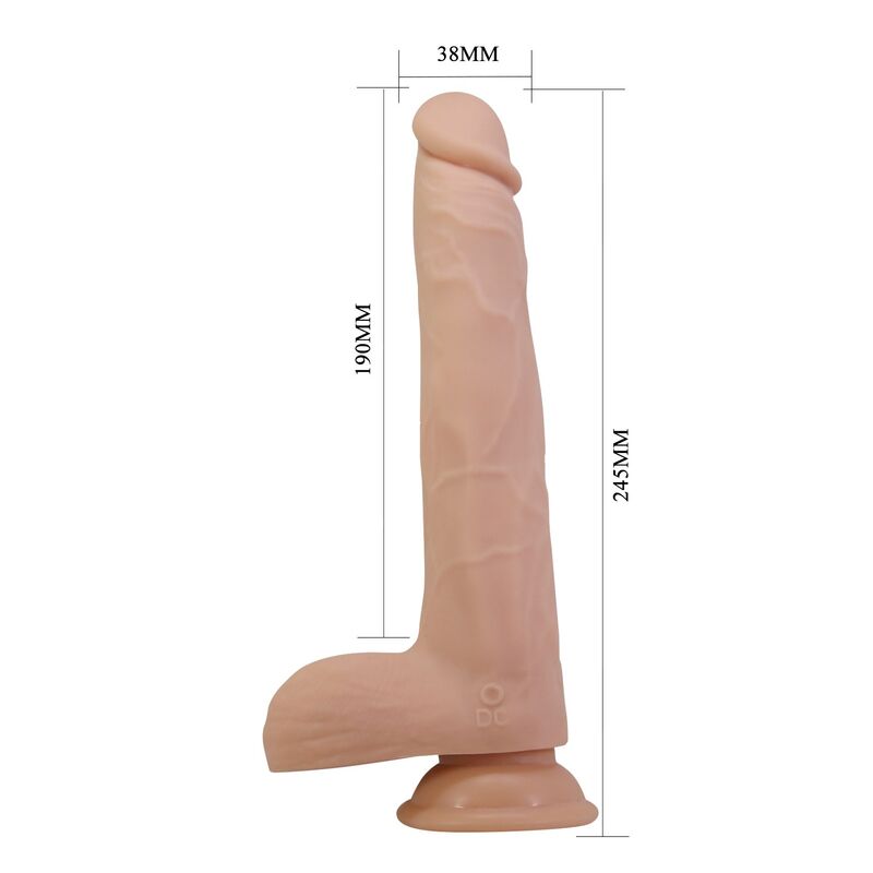 PRETTY LOVE - NOLAN STOSS- UND ROTATIONS-VIBRATIONSDILDO MIT FERNBEDIENUNG, 24,5 CM Ø 5 CM, NATUR