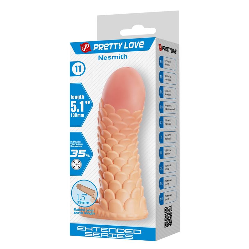 PRETTY LOVE - NESMITH PENISVERLÄNGERUNGSHÜLLE 13 CM Ø 3,8 CM NATUR