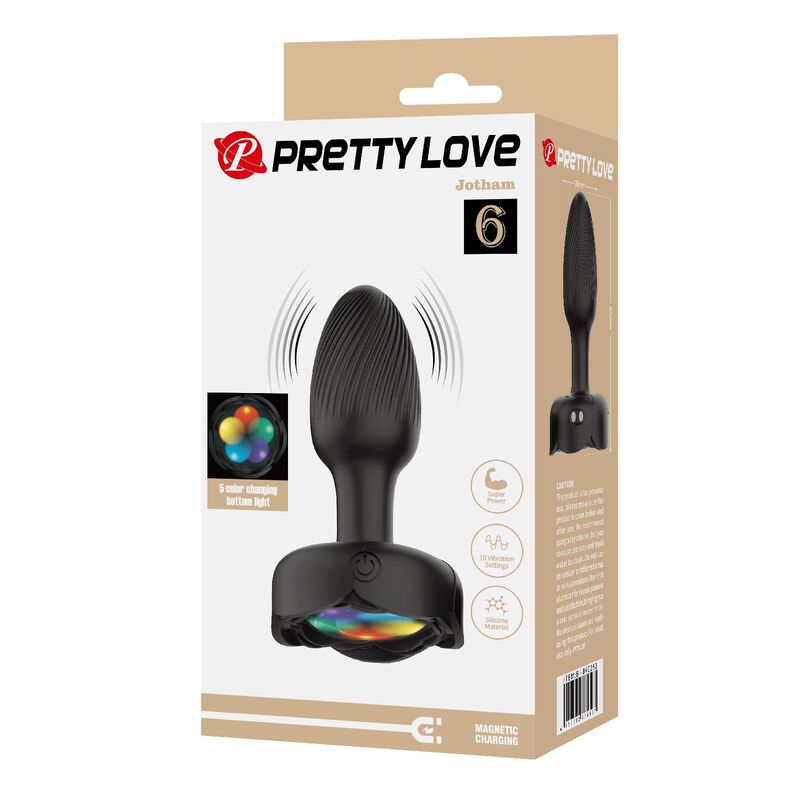 PRETTY LOVE – WIEDERAUFLADBARER VIBRATIONS-ANALPLUG MIT 10 MODI, SCHWARZ