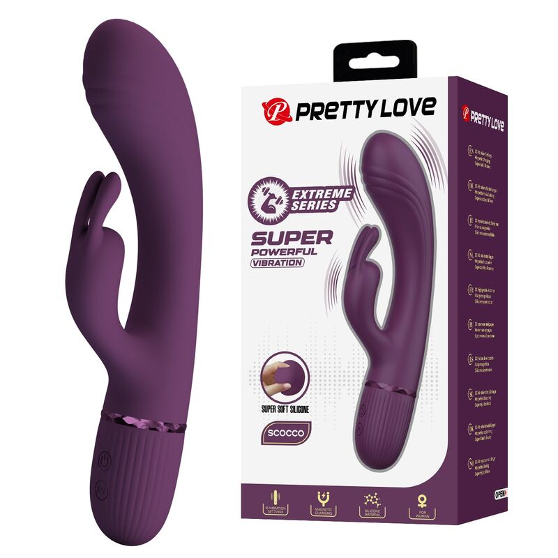 PRETTY LOVE - ROCCO WIEDERAUFLADBARER HASENVIBRATOR MIT 10 FUNKTIONEN, LILA