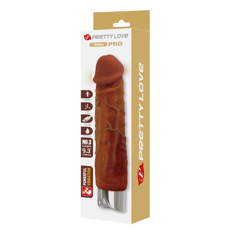 PRETTY LOVE - PRO REALISTISCHER VIBRATOR 23,5 CM Ø 4,8 CM BRAUN