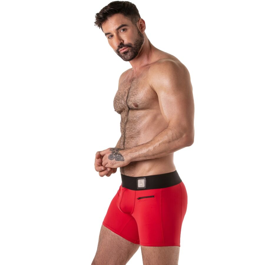 LOCKER GEAR - BREITBUND-HOSE, ROT, S