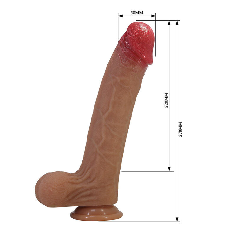 PRETTY LOVE - ORSEN REALISTISCHER SILIKONDILDO MIT SAUGNAPF 27,7 CM Ø 5 CM