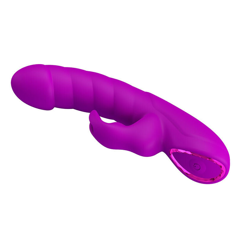 PRETTY LOVE - MONICA WIEDERAUFLADBARER DOPPEL-STIMULATIONSVIBRATOR FÜR G-PUNKT UND KLITORIS, LILA