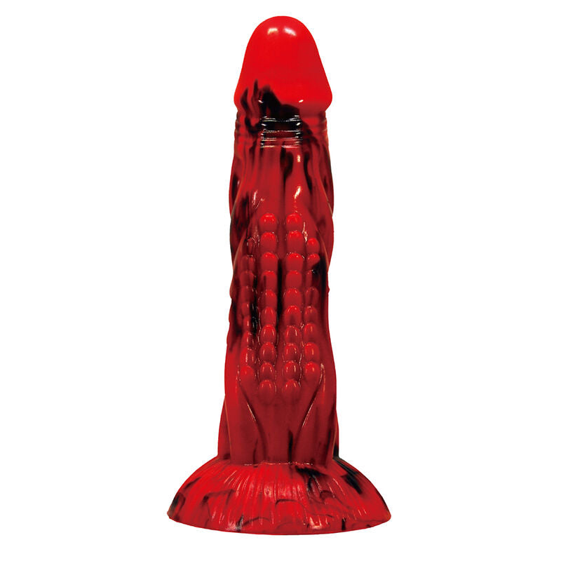 POWER MONSTERS - MINOTAUR FANTASY DILDO MIT SAUGAUFGANG 21 CM Ø 5 CM ROT &amp; SCHWARZ