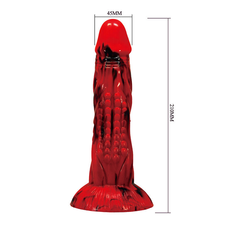 POWER MONSTERS - MINOTAUR FANTASY DILDO MIT SAUGAUFGANG 21 CM Ø 5 CM ROT &amp; SCHWARZ