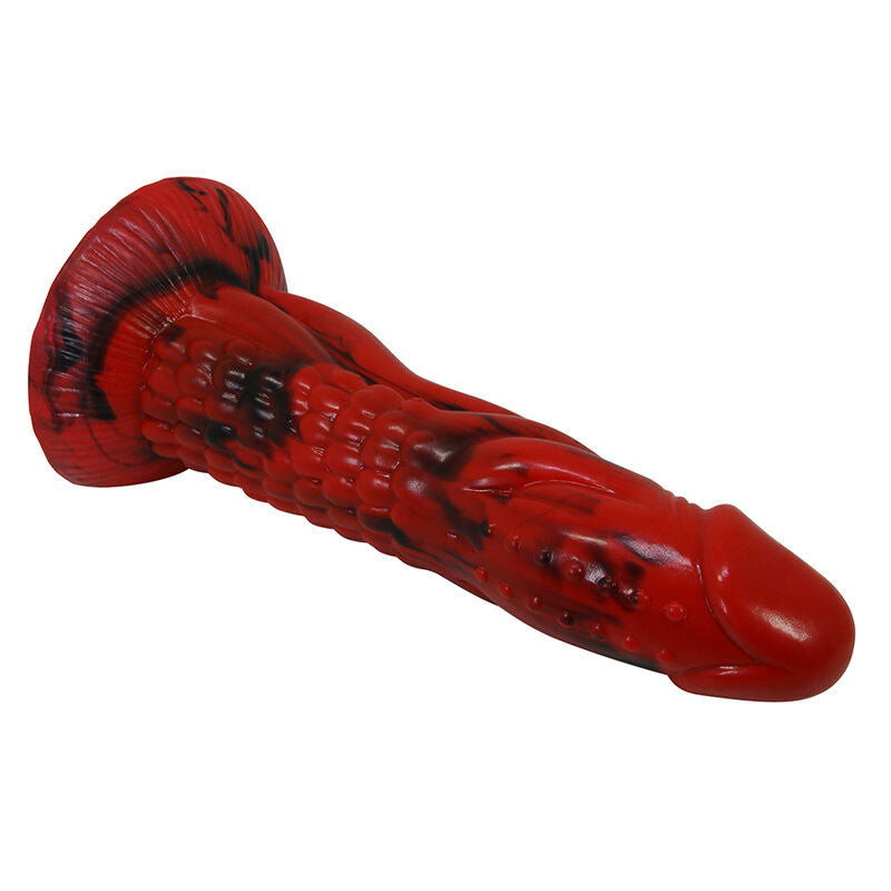 POWER MONSTERS - MINOTAUR FANTASY DILDO MIT SAUGAUFGANG 21 CM Ø 5 CM ROT &amp; SCHWARZ
