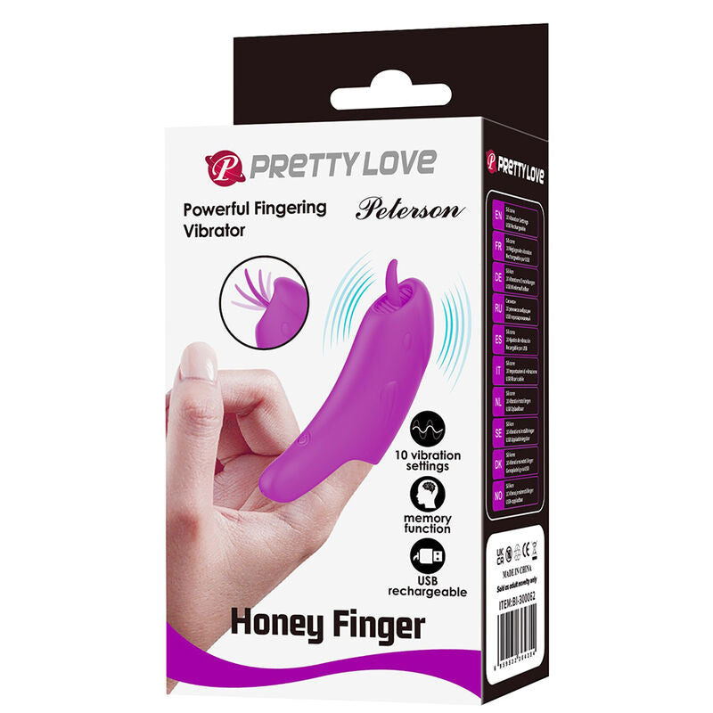 PRETTY LOVE - PETERSON HONEY FINGER WIEDERAUFLADBARER FINGERVIBRATOR LILA