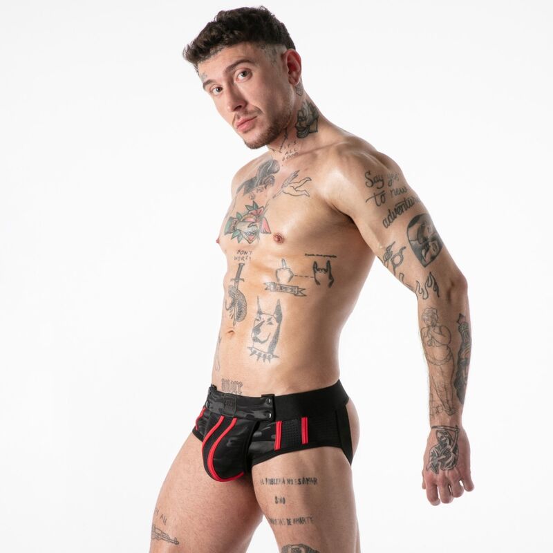 LOCKER GEAR - JOCKBRIEF MIT VOLLSTÄNDIGEM MILITÄRZUGRIFF, ROT, XL