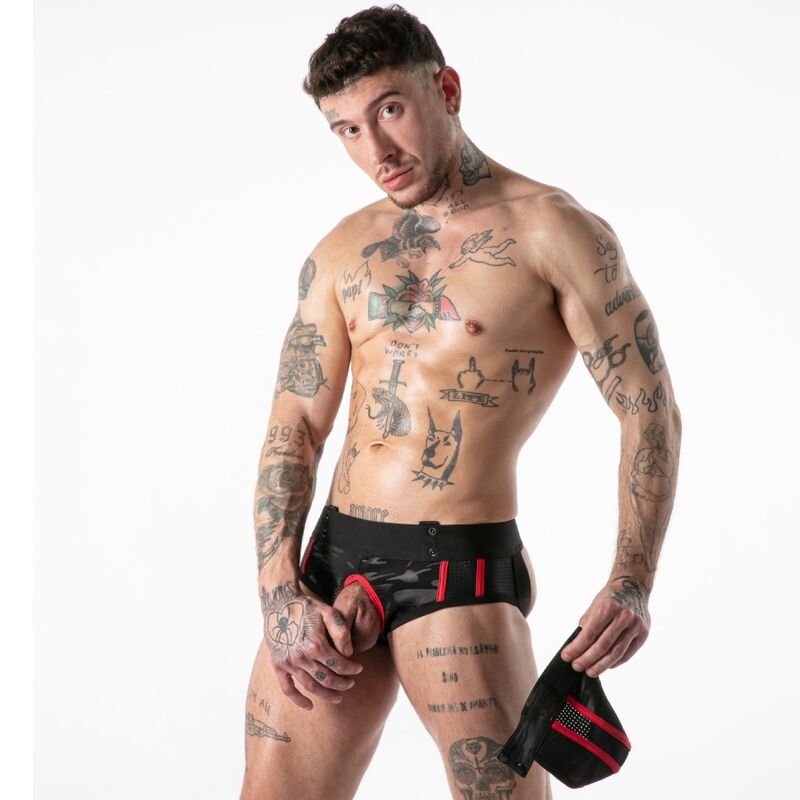 LOCKER GEAR - JOCKBRIEF MIT VOLLSTÄNDIGEM MILITÄRZUGRIFF, ROT, XL
