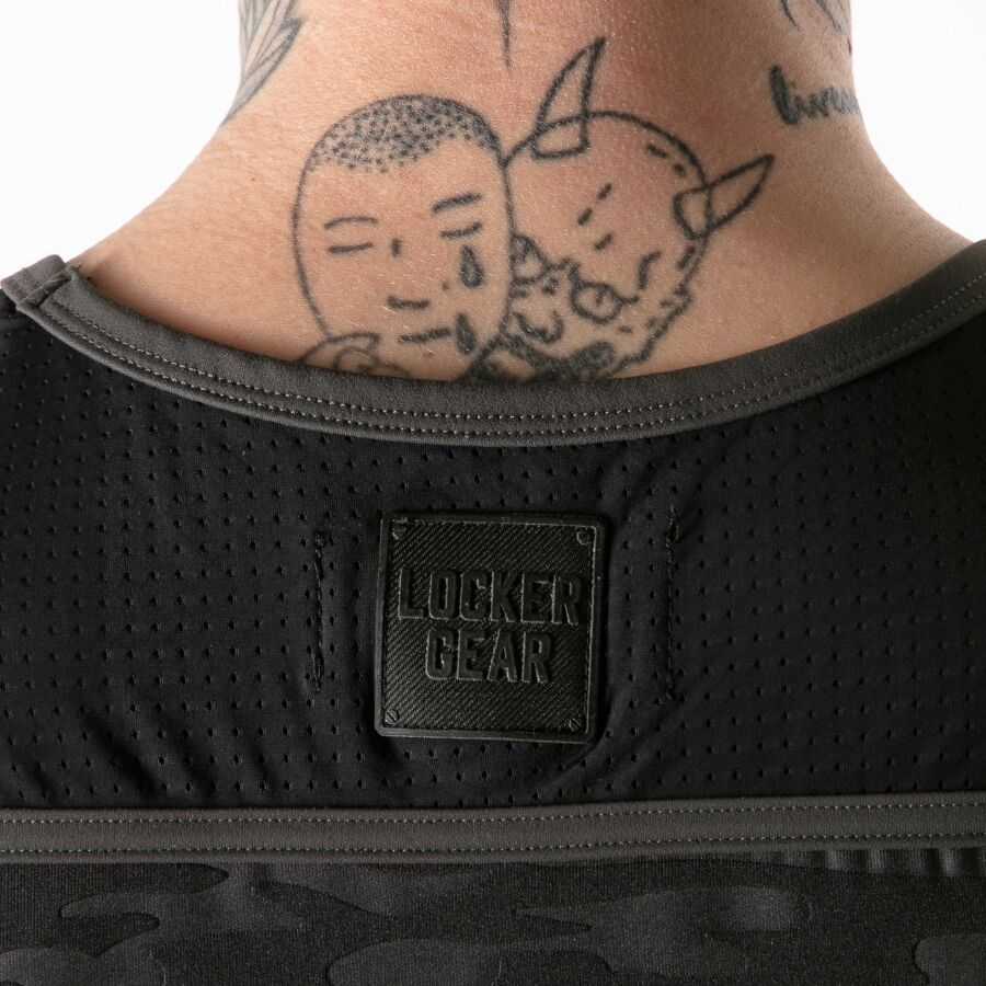 LOCKER GEAR - TANKTOP MIT VOLLEM MILITÄRZUGANG, SCHWARZ, GRÖSSE M