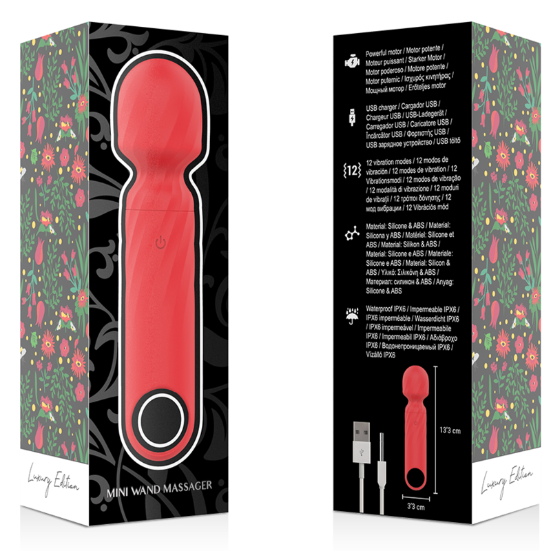 Mia – Lucy Ellen USB-Aufladbarer Mini-Stäbchen-Massagegerät Rot