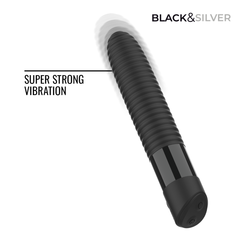 Black & Silver – Joseph USB-Aufladbarer Vibrator mit LED-Anzeige Schwarz