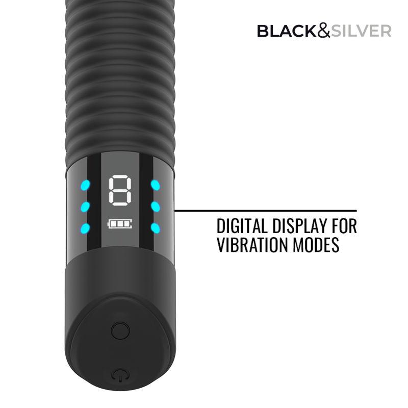 Black & Silver – Joseph USB-Aufladbarer Vibrator mit LED-Anzeige Schwarz