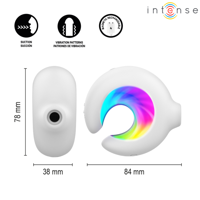 Intense – Aston USB-Aufladbarer Klitoralstimulator mit Saugfunktion und Vibration, Weiß