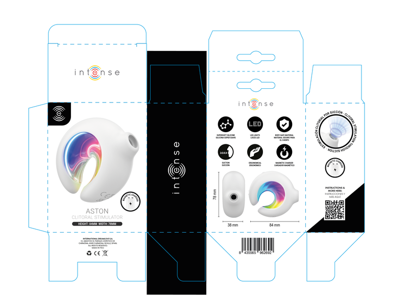 Intense – Aston USB-Aufladbarer Klitoralstimulator mit Saugfunktion und Vibration, Weiß