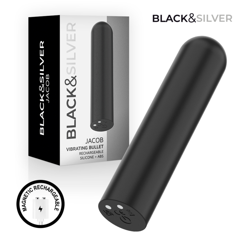 Black & Silver – Jacob USB-Aufladbarer Vibrationskugel Schwarz