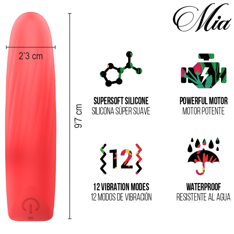 Mia – Lucy Ellen USB-Aufladbarer Mini-Vibrator Rot