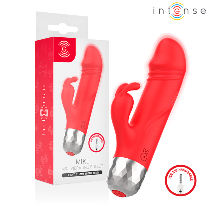 Intense – Mike USB-Aufladbarer Mini-Hase-Vibrator Rot