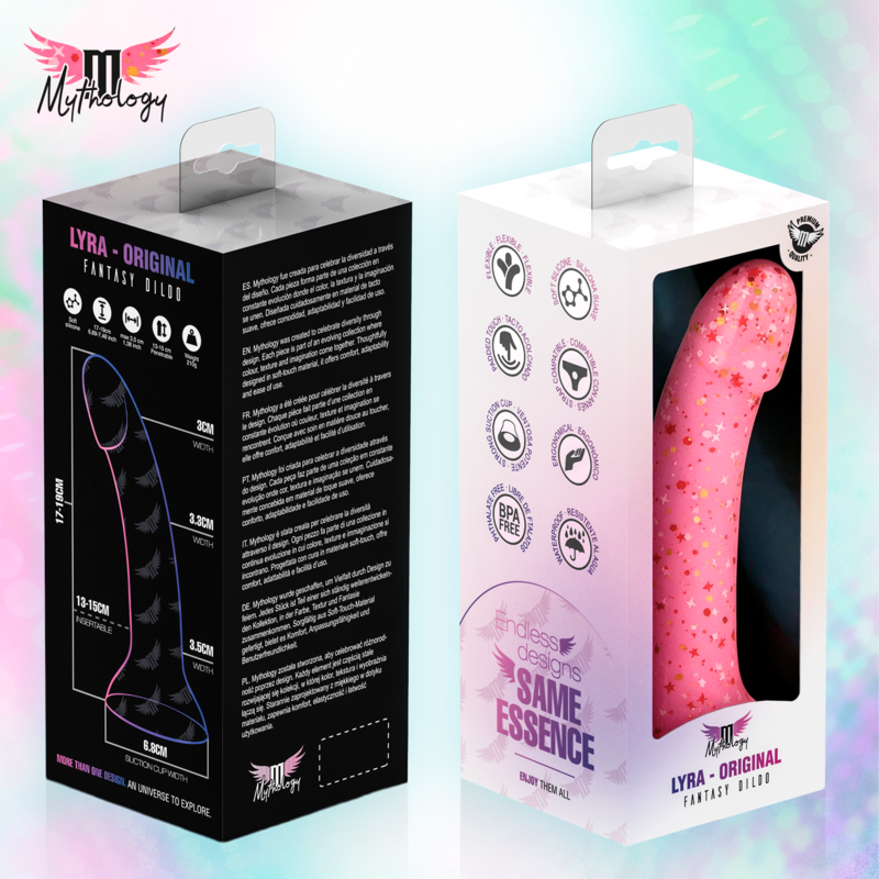 Mythology – Lyra 6 Silikondildo 17 cm Ø 3,6 cm Rosa Rot Gesprengt