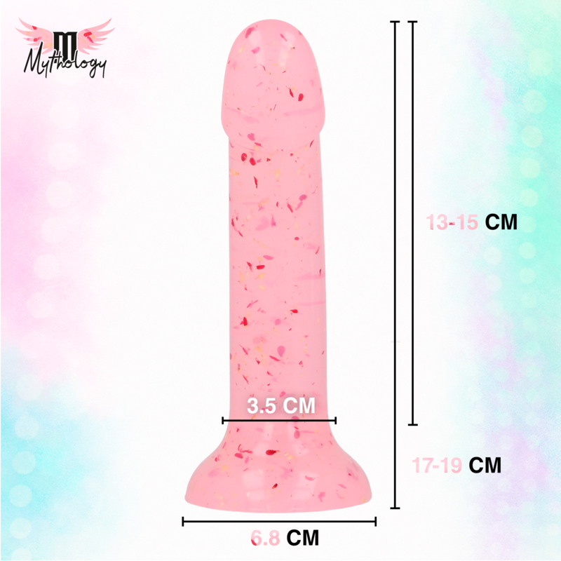 Mythology – Lyra 9 Silikondildo 17 cm Ø 3,6 cm Klar Rosa Rot Gesprengt