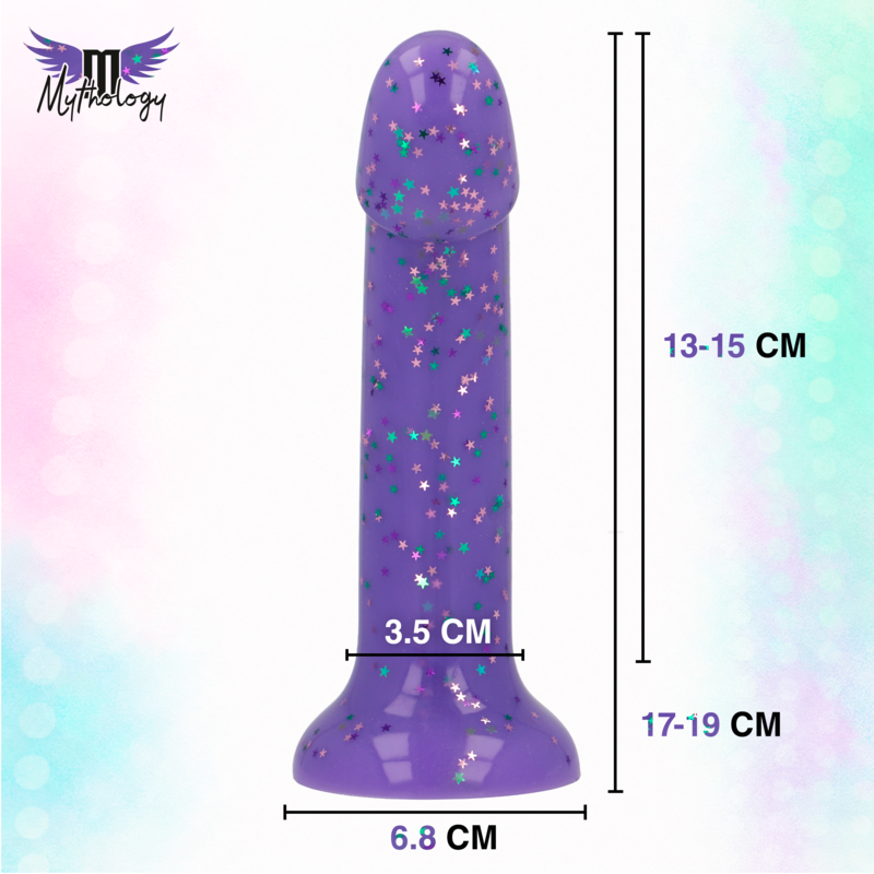 Mythology – Lyra 10 Silikondildo 17 cm Ø 3,6 cm Lila Gesprengt