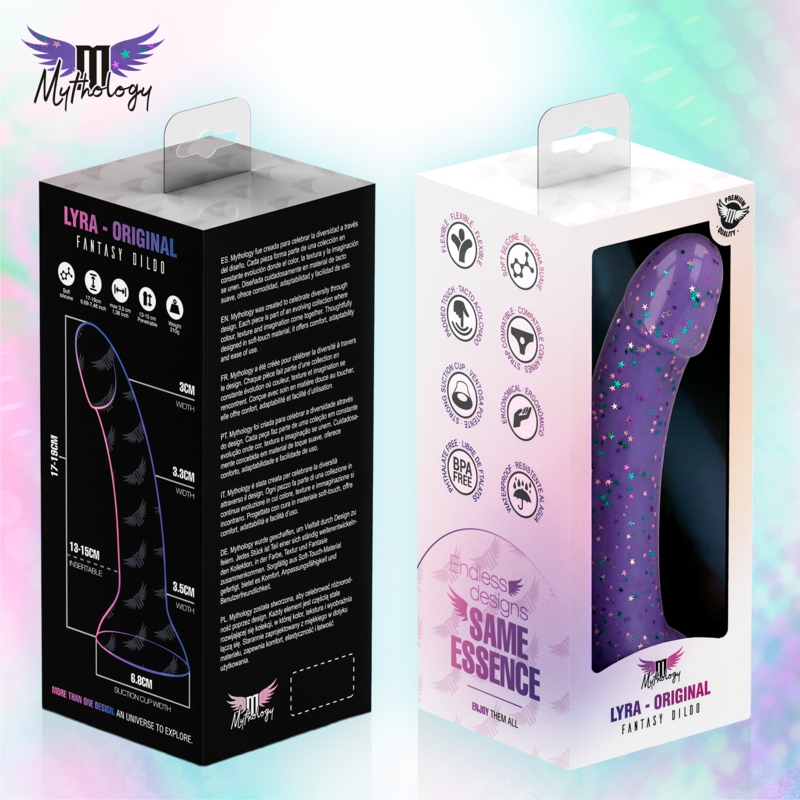 Mythology – Lyra 10 Silikondildo 17 cm Ø 3,6 cm Lila Gesprengt