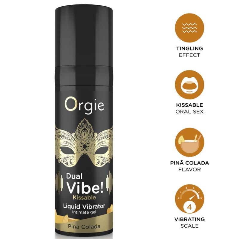 ORGIE - DUAL-VIBE! PIÑA COLADA KISSABLE FLÜSSIGER VIBRATOR 15 ML