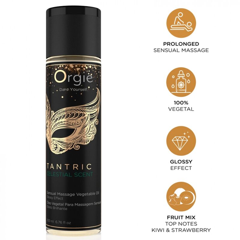 ORGIE - TANTRISCHER HIMMLISCHER DUFT, SINNLICHES MASSAGEÖL, 200 ML