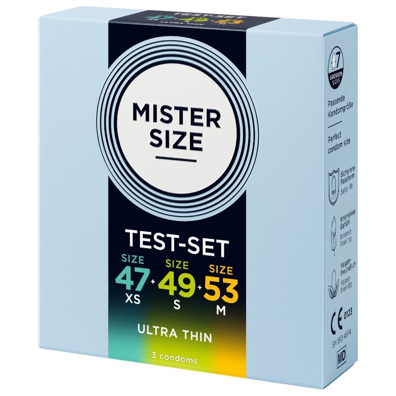 MISTER SIZE - MUSTERPACKUNG KONDOMGRÖSSE 47-49-53 MM (3 EINHEITEN)