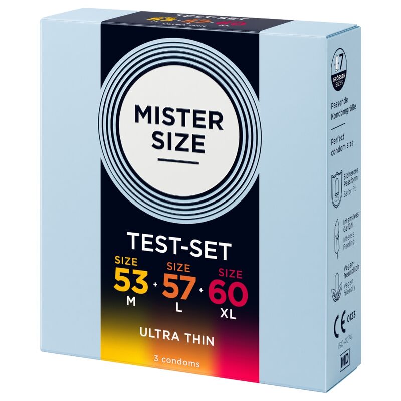 MISTER SIZE - MUSTERPACKUNG KONDOME GRÖSSE 53-57-60 MM (3 EINHEITEN)