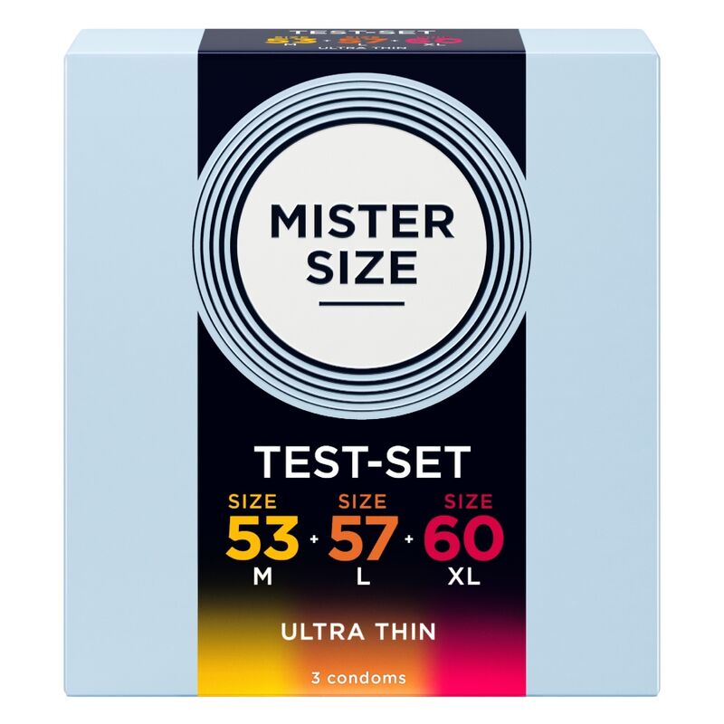 MISTER SIZE - MUSTERPACKUNG KONDOME GRÖSSE 53-57-60 MM (3 EINHEITEN)