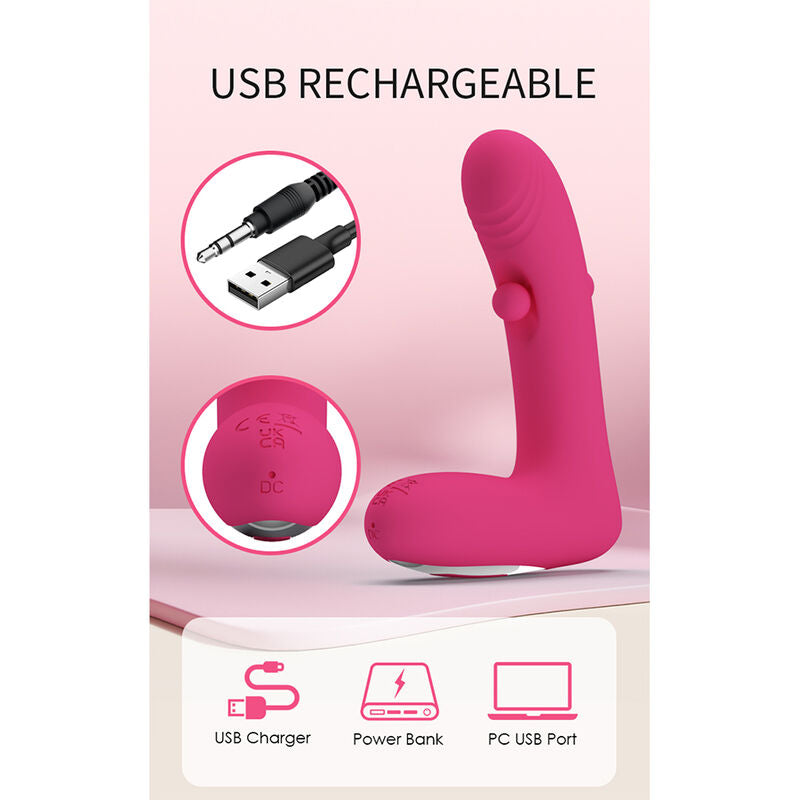 PRETTY LOVE – DUDEN WIEDERAUFLADBARER SILIKON-VIBRATOR MIT 12 VIBRATIONSMODI UND 3 SCHAUKELMODI, PINK