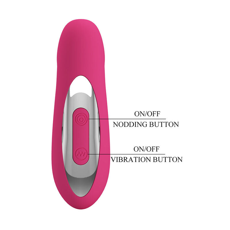 PRETTY LOVE – DUDEN WIEDERAUFLADBARER SILIKON-VIBRATOR MIT 12 VIBRATIONSMODI UND 3 SCHAUKELMODI, PINK