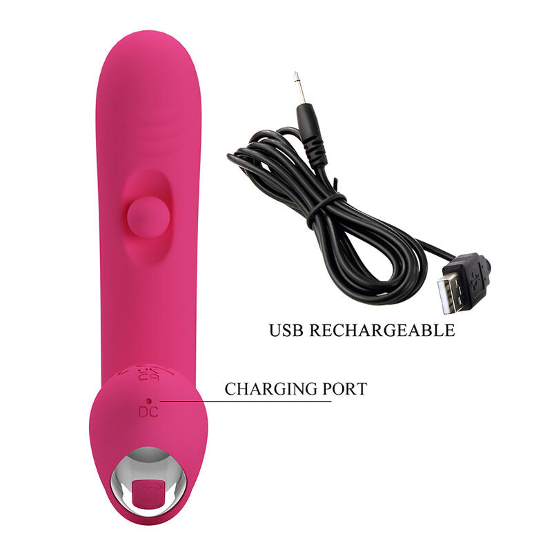 PRETTY LOVE – DUDEN WIEDERAUFLADBARER SILIKON-VIBRATOR MIT 12 VIBRATIONSMODI UND 3 SCHAUKELMODI, PINK