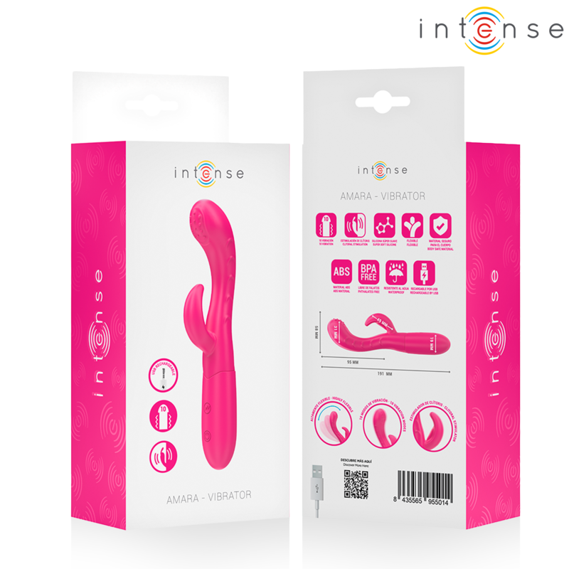 INTENSE - AMARA VIBRATOR MIT STIMULIERENDER ZUNGE 10 VIBRATIONEN ROSA
