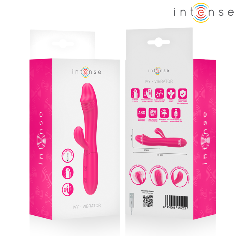 INTENSE - IVY FLEXIBLER VIBRATOR 10 VIBRATIONEN MIT STIMULIERENDER ZUNGE ROSA
